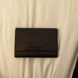 Authentic Vintage Chanel Black Caviar Wallet
